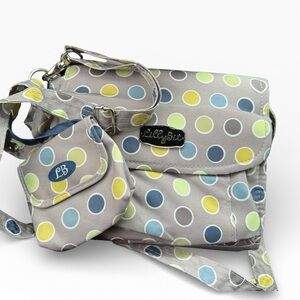 LillyBit Diaper Clutch Bag Tote On The Go Polka Dots Travel Bag Shopper